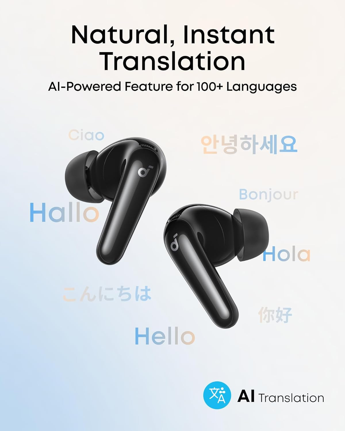 Soundcore P31I by Anker Translation Earbuds with Real-Time Adaptive ANC | Real-T