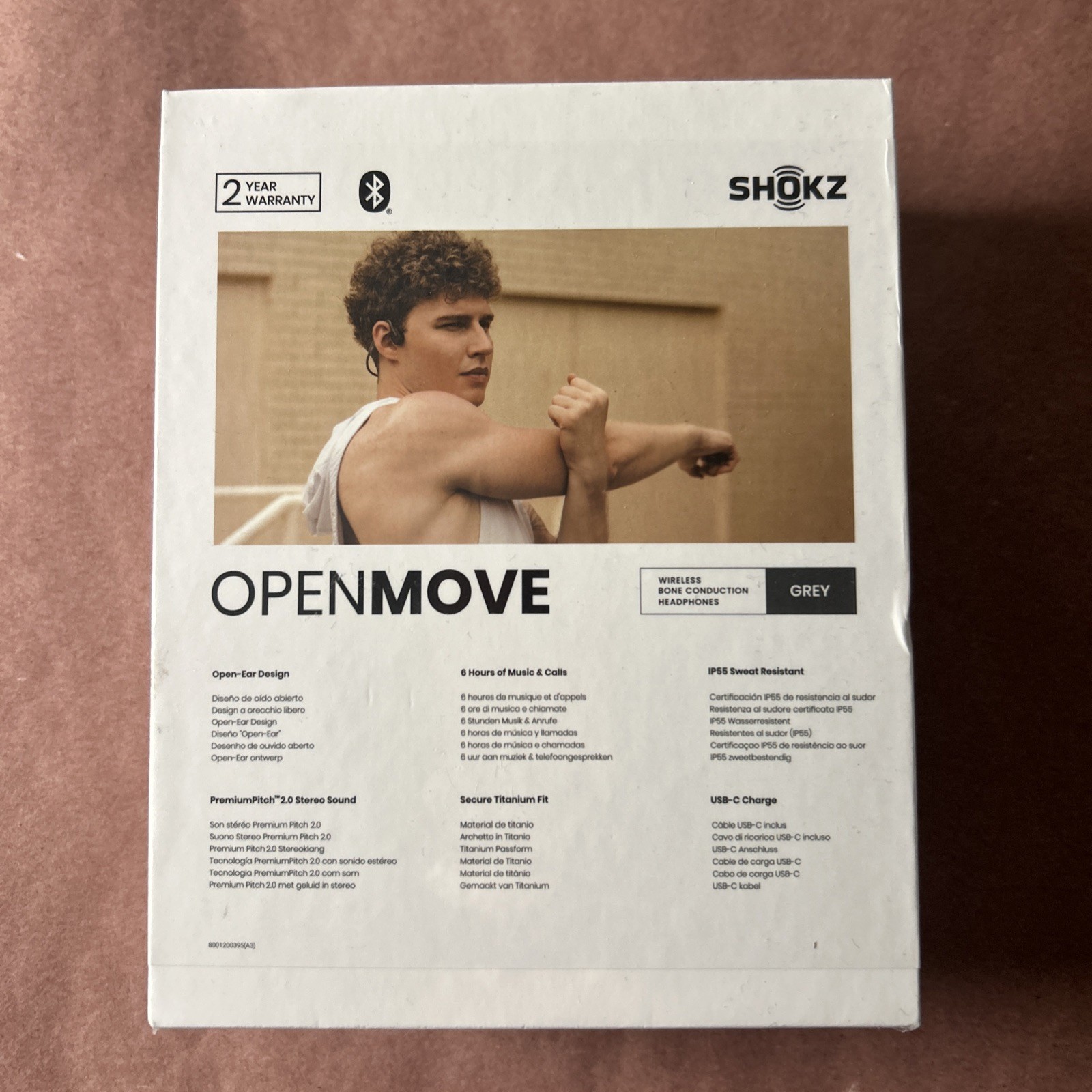 Shokz Open Move Wireless Bone Conduction Headphones Color- Grey