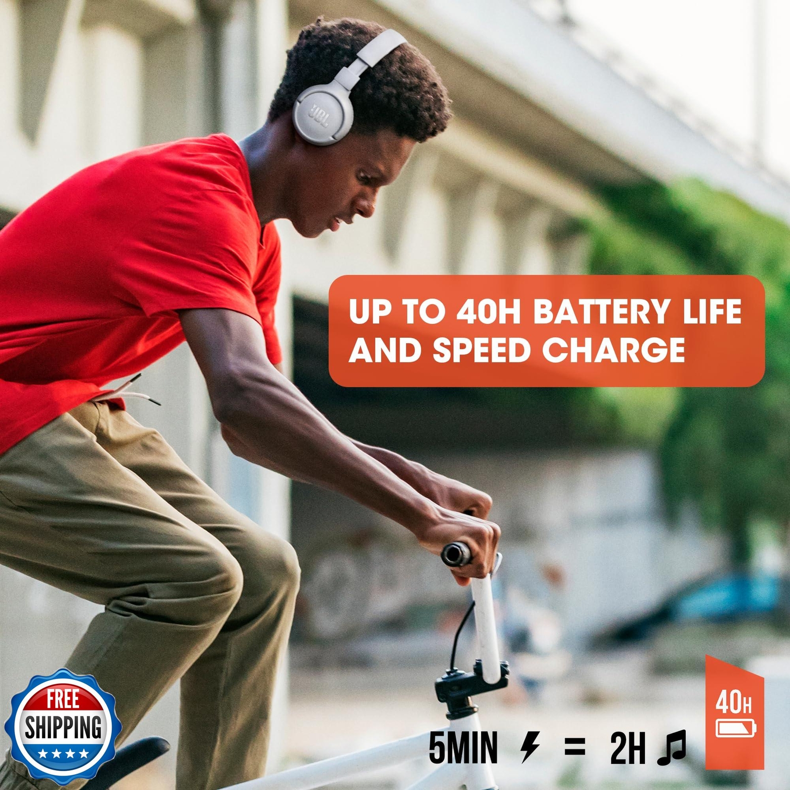 JBL Tune 510BT – Bluetooth headphones with up to 40 hours battery, microphone