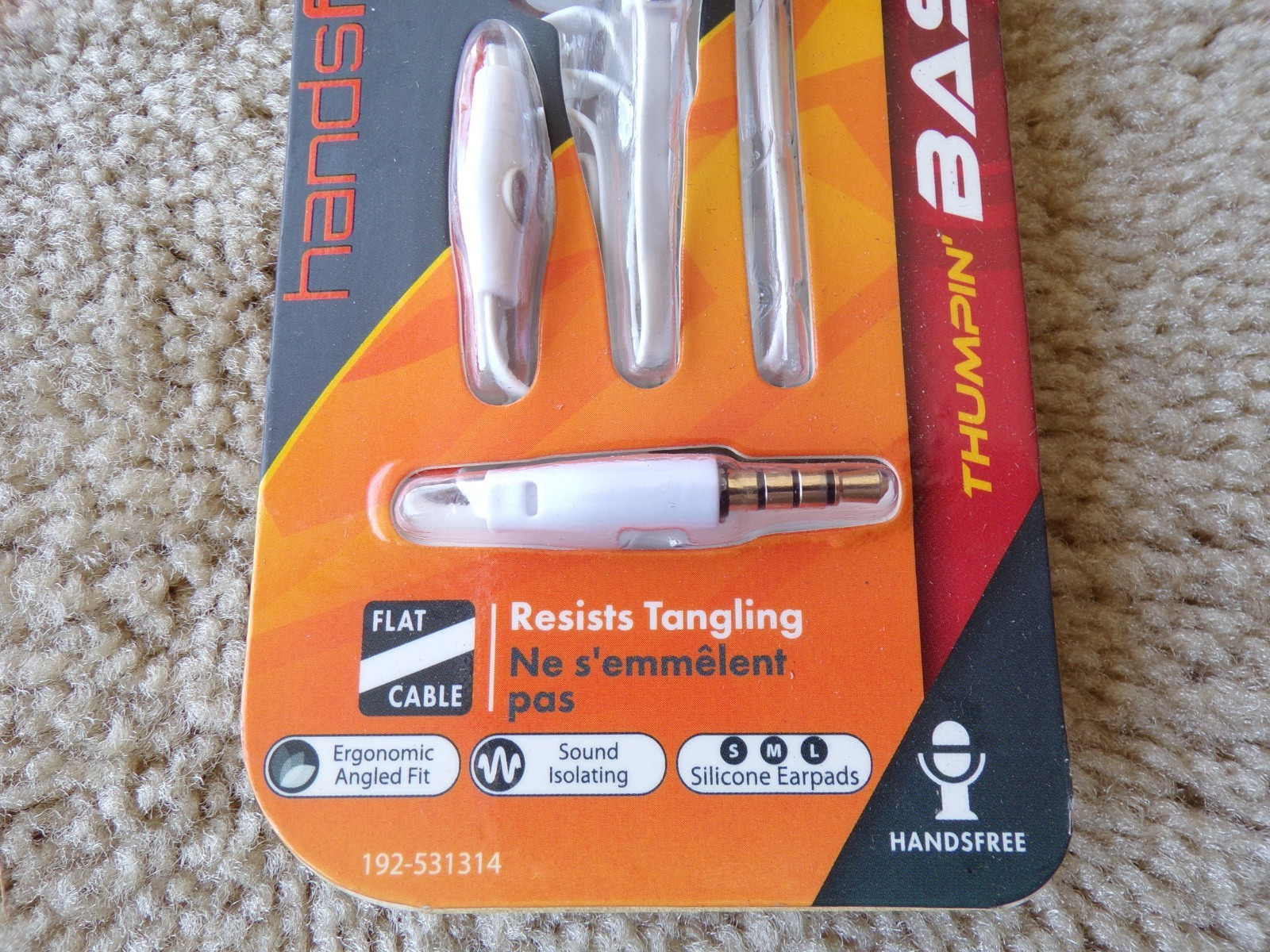 Powerup Stereo Earbuds 3.5 mm Handsfree 4 Ft Cable; @c17