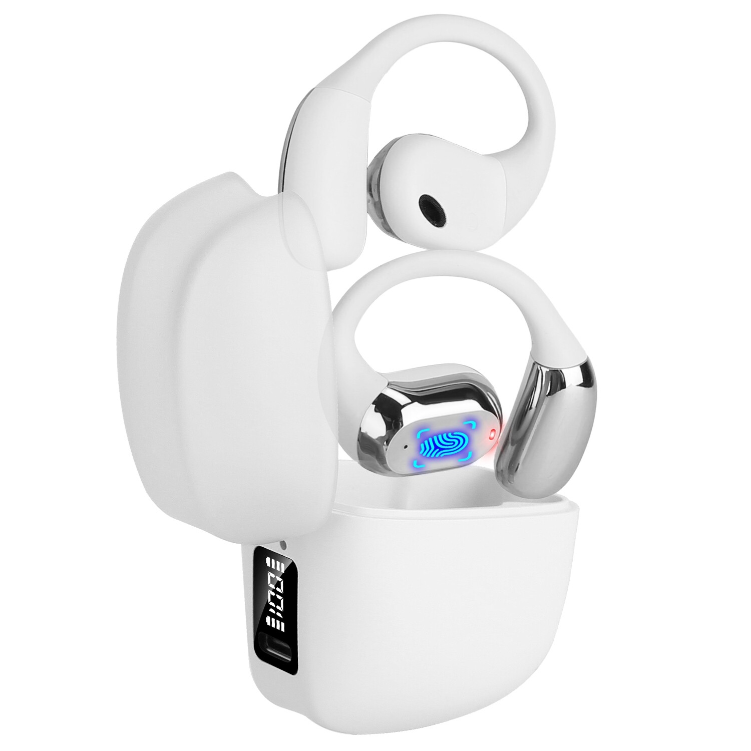 Open Ear Earbuds Wireless w/ Fashion Ear Hooks Clip on Design Display Waterproof