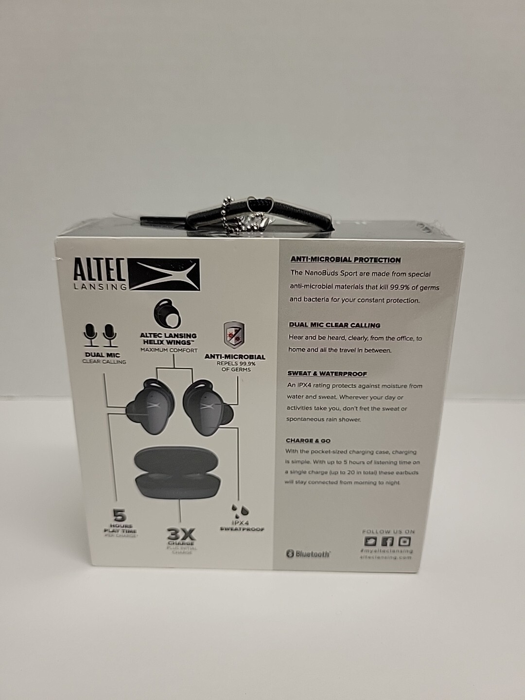 Altec Lansing NanoBuds Sport True Wireless Bluetooth Earbuds – Charcoal Gray