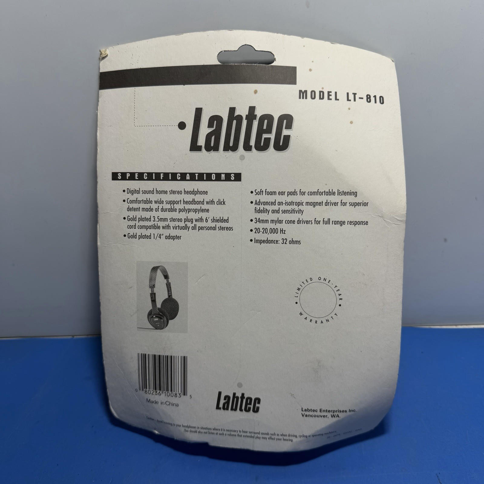 Vintage Labtec LT-810 Stereo Headphones NEW Sealed Old School