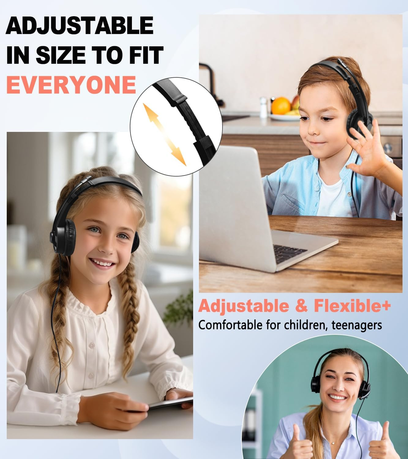 Bulk Headphones with Microphone for Classroom School (10 Pack),6Ft Ultra-Long Li
