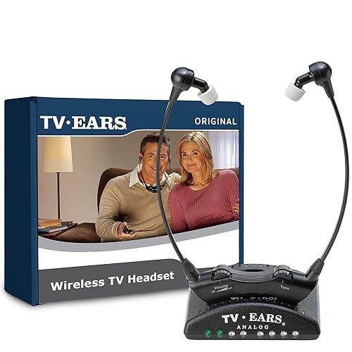 TV Ears Original Wireless Headsets System 11641 Hearing Aid Device Black