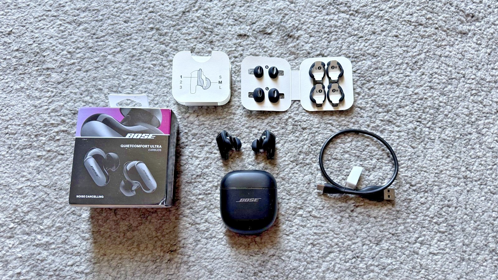 Bose QuietComfort Ultra Noise Cancelling Bluetooth Earbuds Black In-Ear 1st Gen
