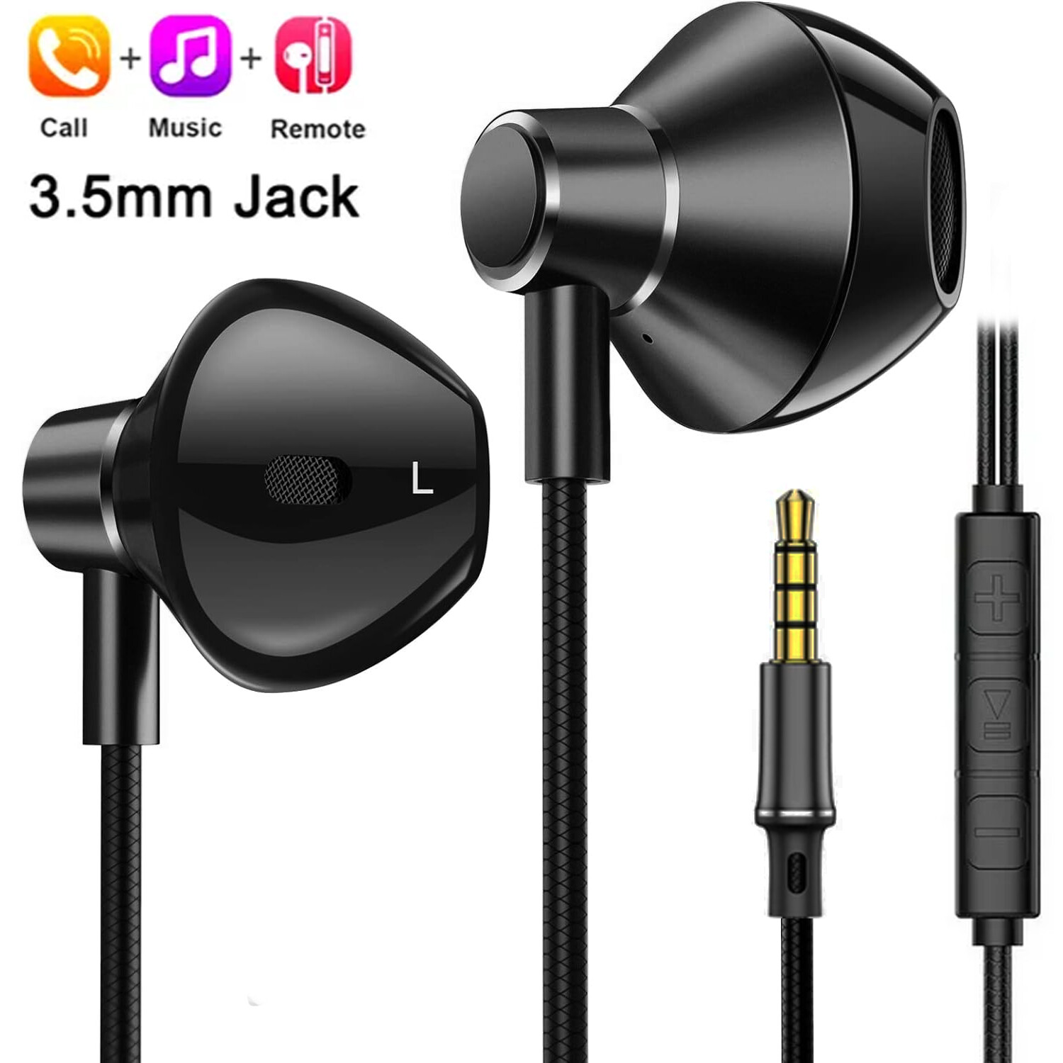 HIFI Bass Stereo Wired Earbuds Headset In-Ear Earphone Headphone MIC 3.5mm USB-C