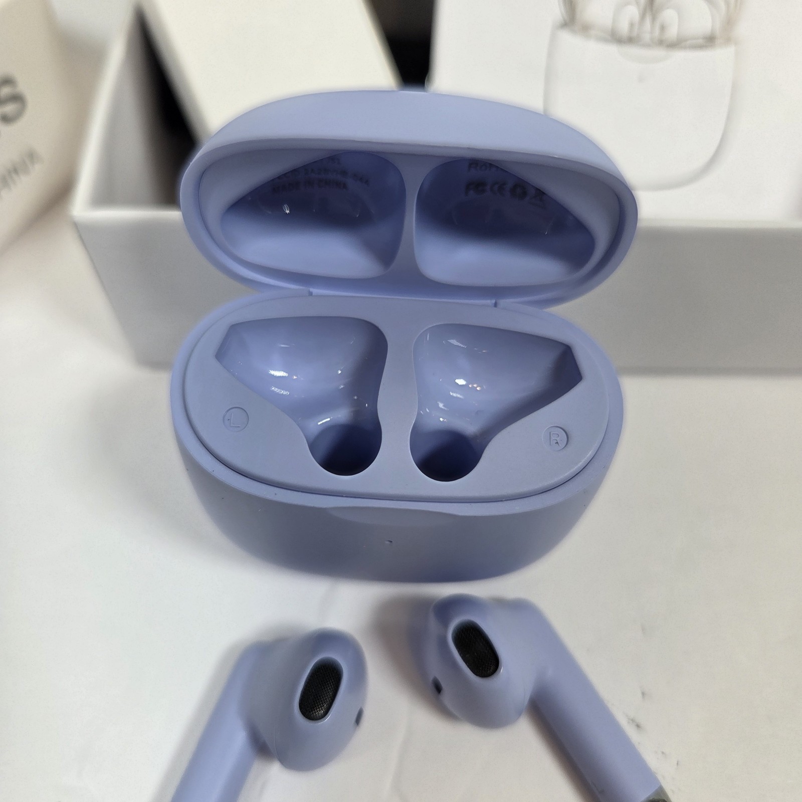 Wireless Earbuds Purple Bluetooth & Android iOS Brand New In Box J51