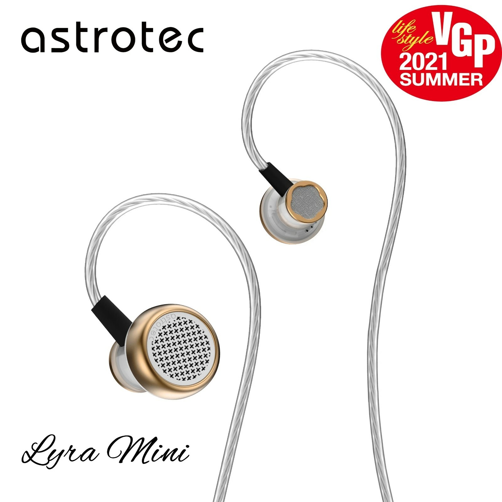 Astrotec Lyra Mini Dynamic In Ear Wired Headphones HiFi Music Metal Earphones
