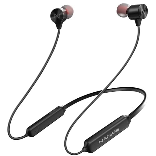 Earbuds, Update Bluetooth Wireless Headphones, IPX7 Waterproof, Black with red