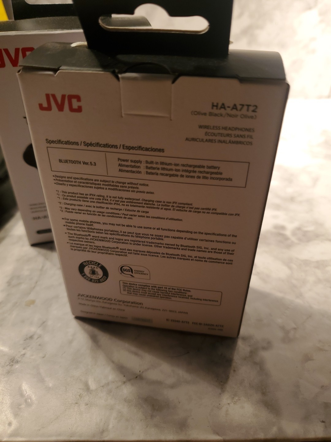 JVC Gumy True Wireless Headphones – Olive Black – Bluetooth Lithium Battery NEW