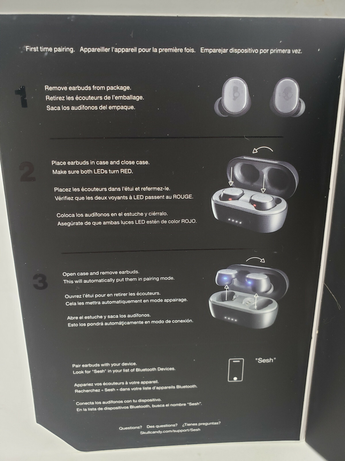 SKULLCANDY TRULY TRUE WIRELESS EARBUDS BLUETOOTH UP TO 10 HOURS OF BATTERY S2TDW