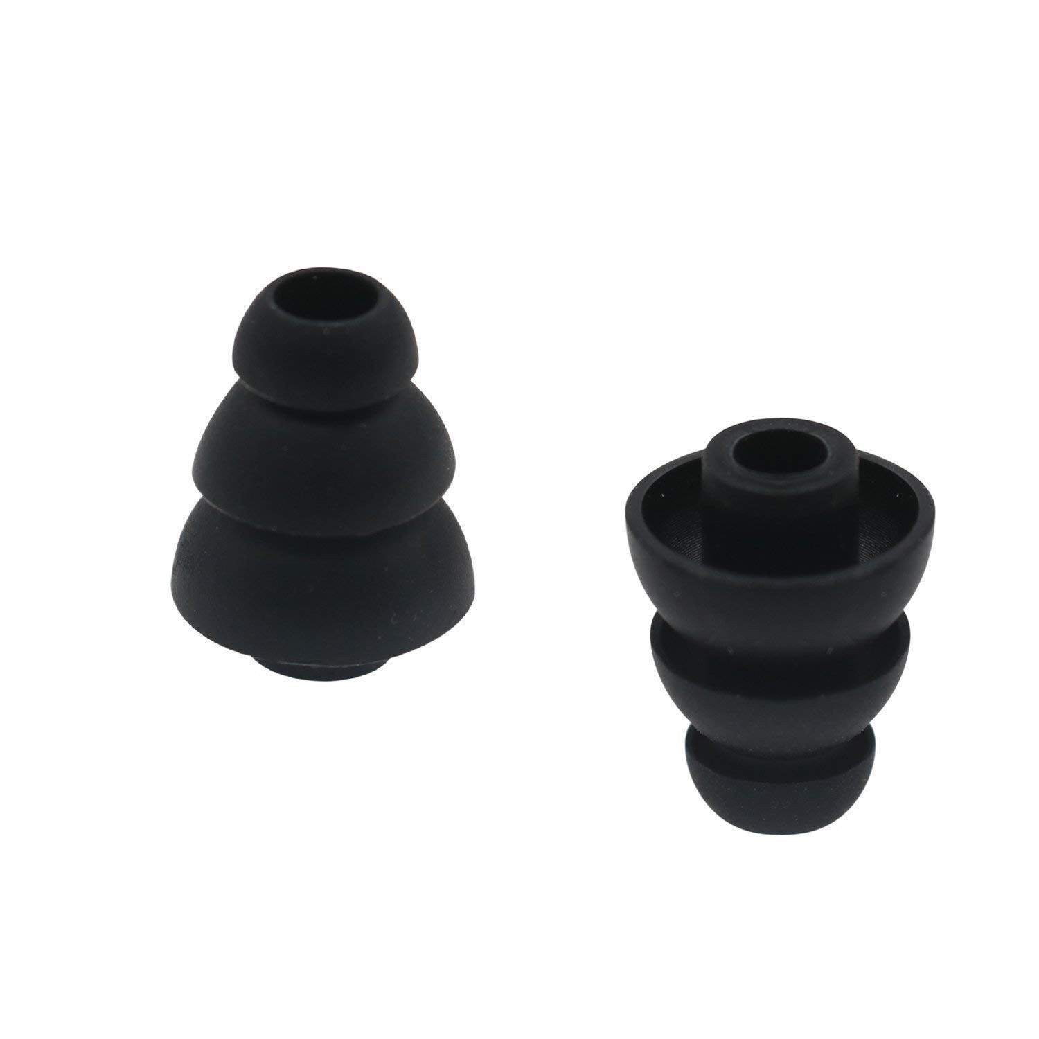 6 Pairs Replacement Triple Flange Conical Ear Tips Earbuds Eartips Silicone Buds