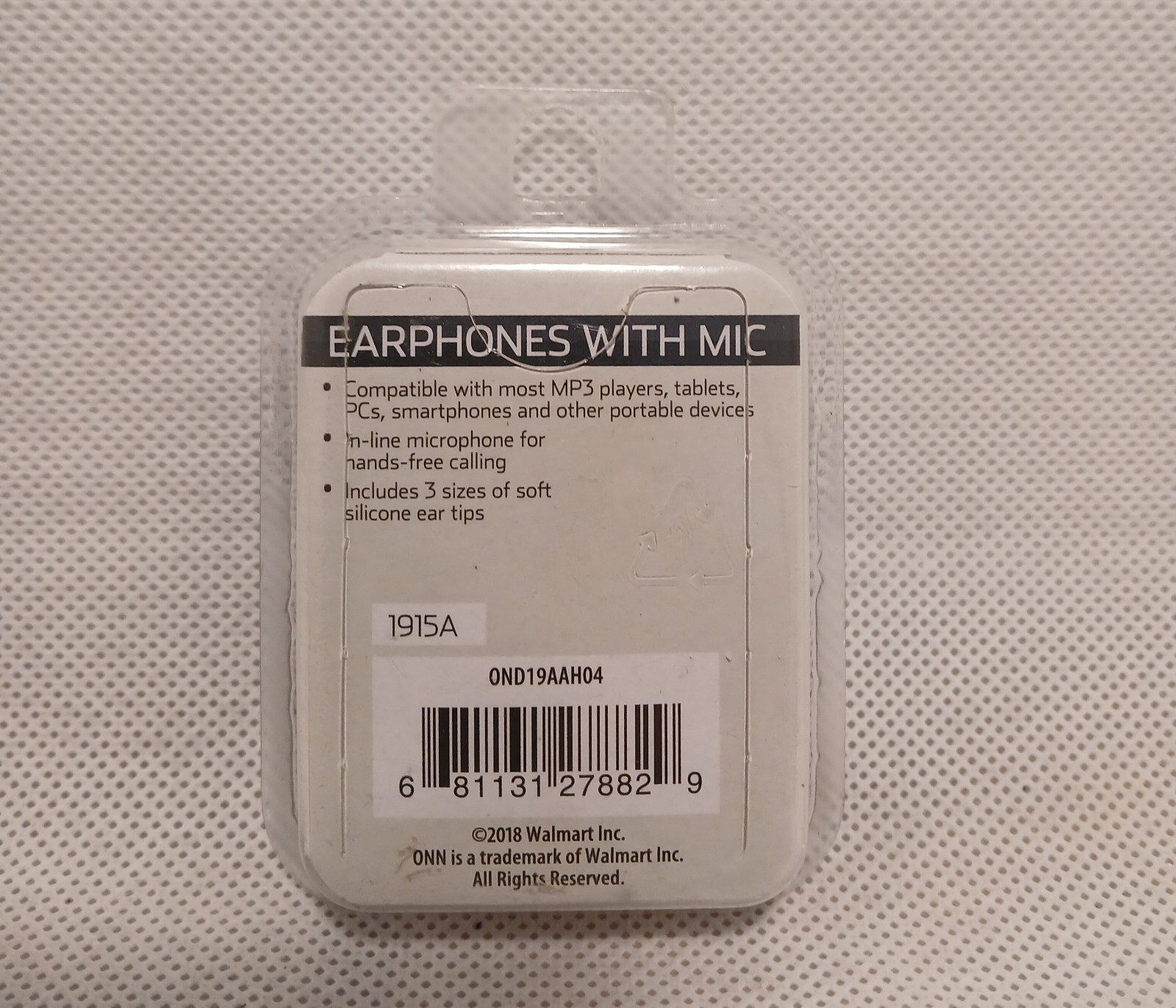 Onn In-Ear Headphones (Earbuds) with Mic Blue Smartphones,Tablets Hand Free Call