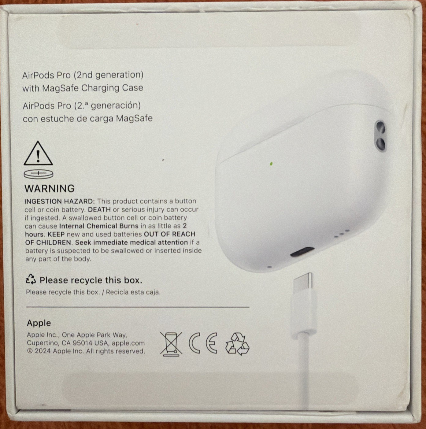 Apple AirPods Pro 2nd Gen Earbuds with USB-C MagSafe Case White MTJV3LL/A