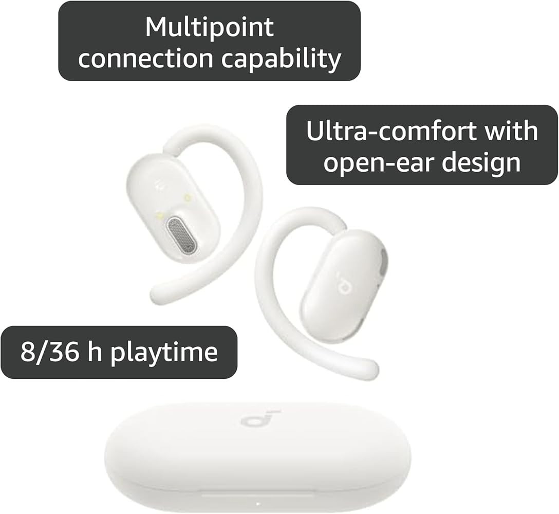 soundcore 20i by Anker Open-Ear Headphones, Adjustable Ear Hooks, Ultra-Comfort,