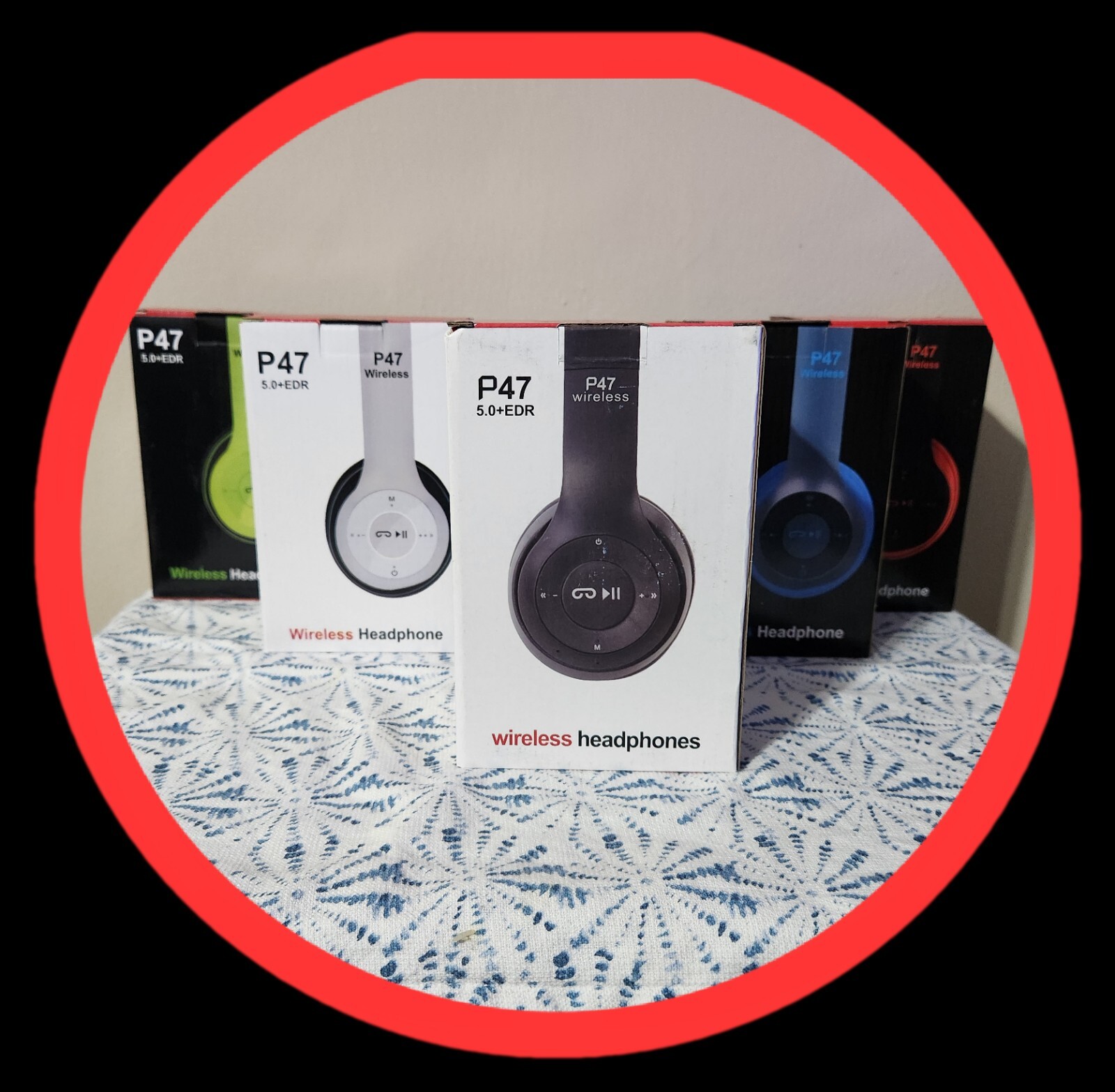P47 5.0 + EDR Wireless Headphone – BLACK