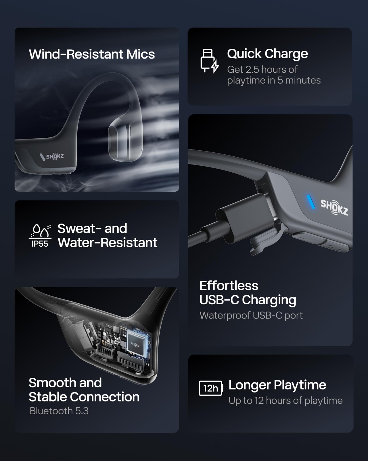 New OpenRun Pro 2- Bone Conduction Headphones, Open-Ear Bluetooth Wireless Sp…