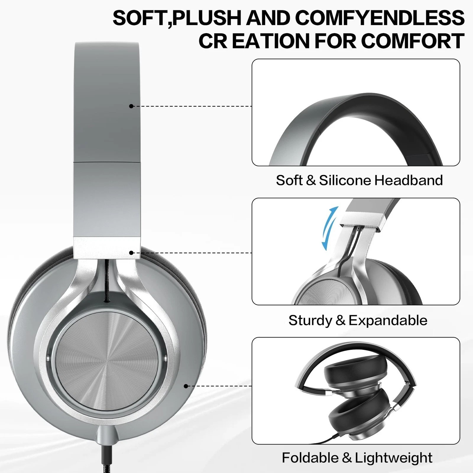 Over Ear Headphones Wired with Microphone – Noise Isolating Corded Headphones