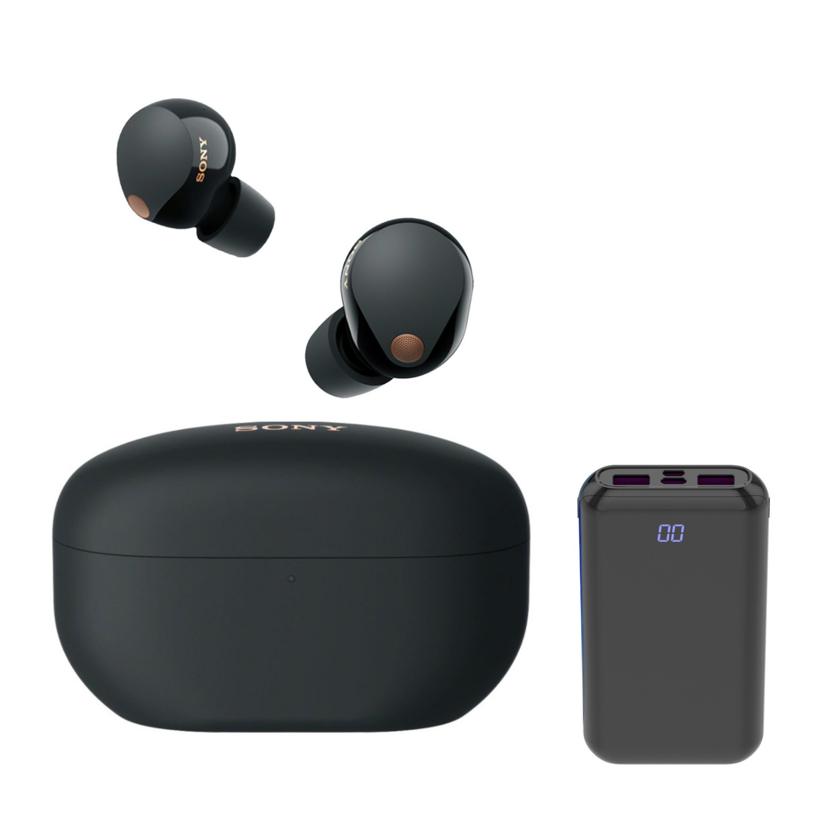 Sony WF 1000XM5 Truly Wireless Noise Canceling Earbuds Bundle (Black)