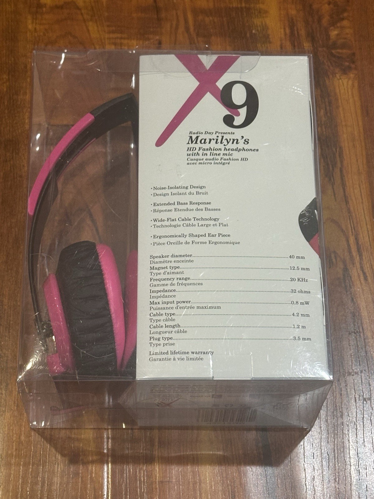 Marilyn Monroe Pink X9 with Inline Mic 3.5mm Headphones – NIB – New & Sealed!