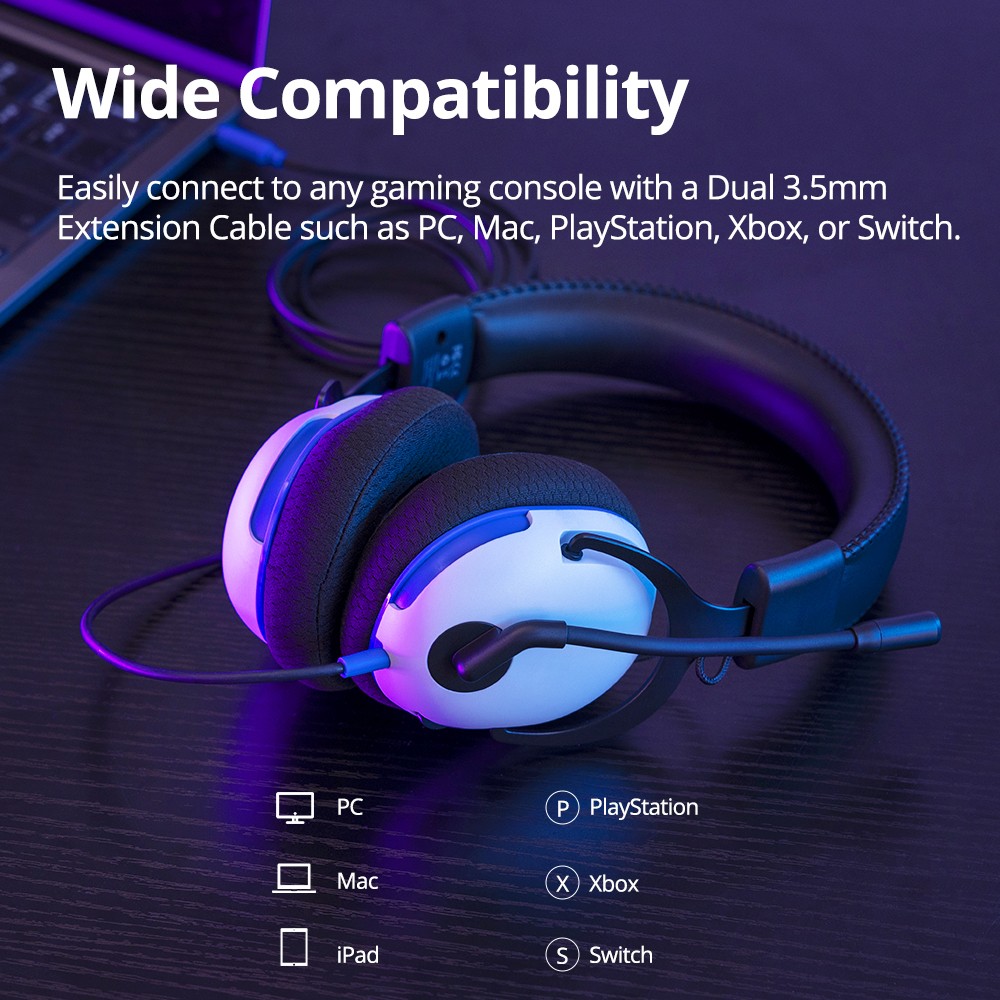 Tronsmart G10 Wired Gaming Headset & Headphones for PC,PS5,PS4,Nintendo Switch