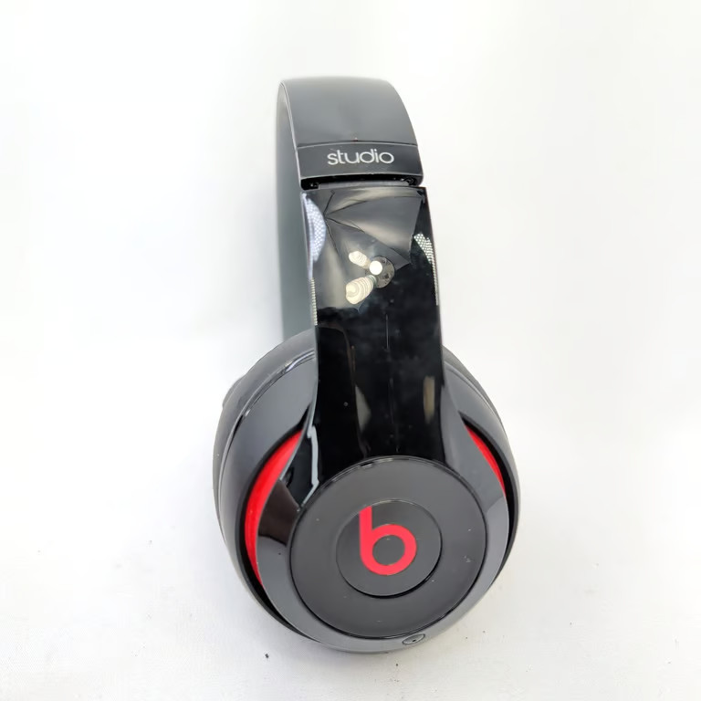Beats Studio Wireless Headphones B0501 Black Red Cracked Band Tested Working