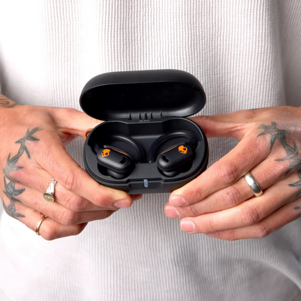 Skullcandy Push ANC Wireless Earbuds – Black/Orange (Certified Refurbished)