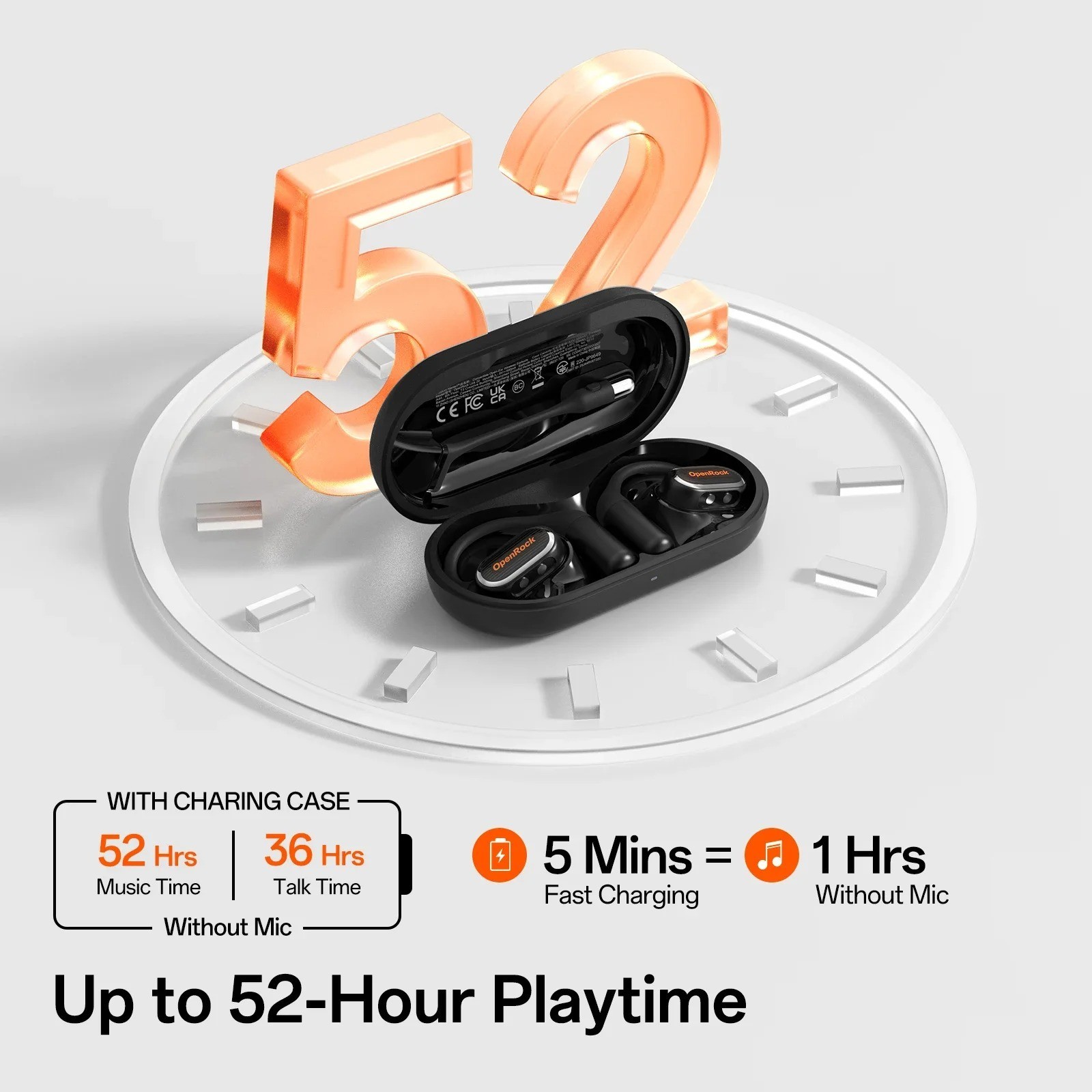OpenRock Link 20 AI Translator Bluetooth 6.0 Earphones Open Ear Wireless Headpho