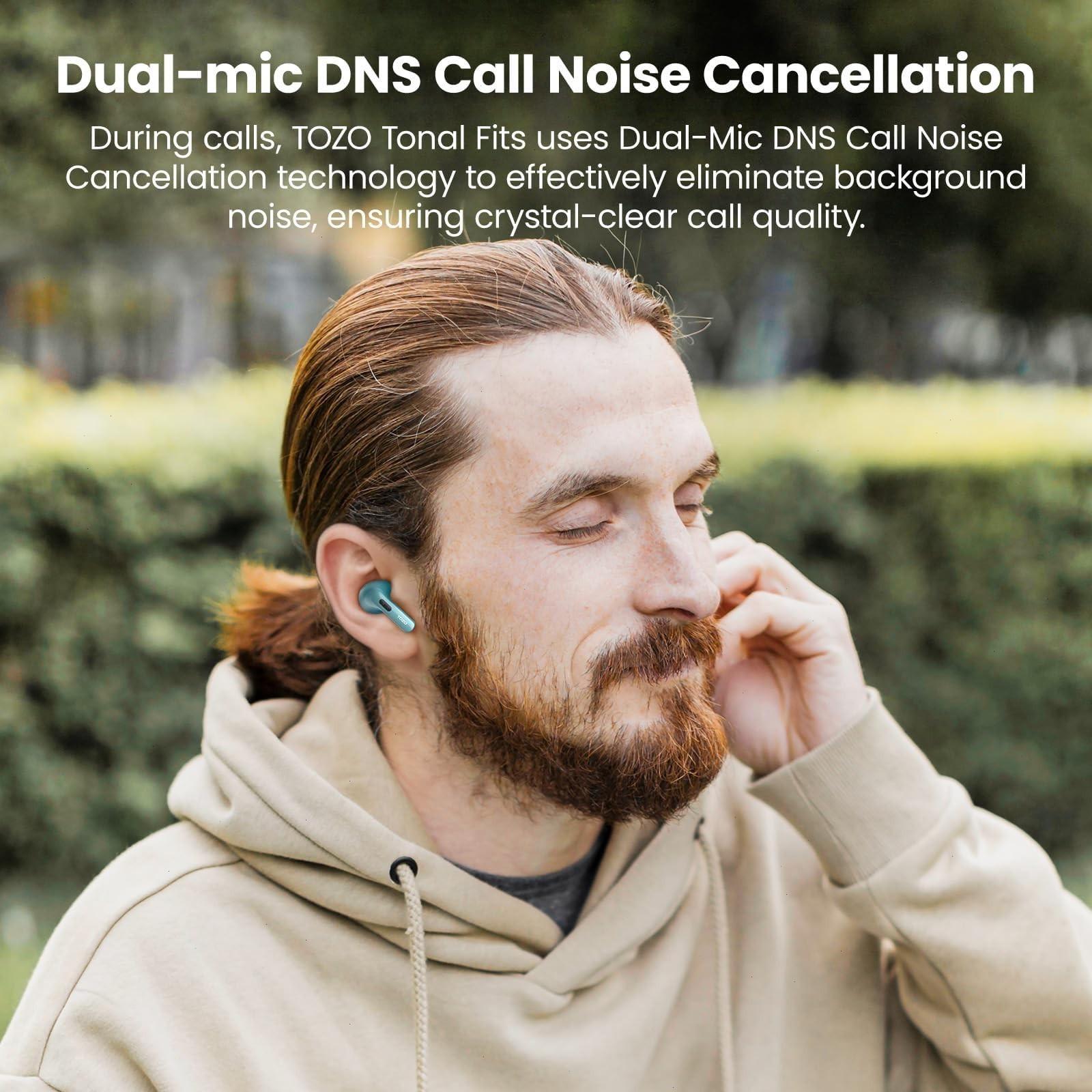 TOZO T21 Bluetooth 5.3 Wireless Earbuds Call Noise Cancelling Earphones, Green