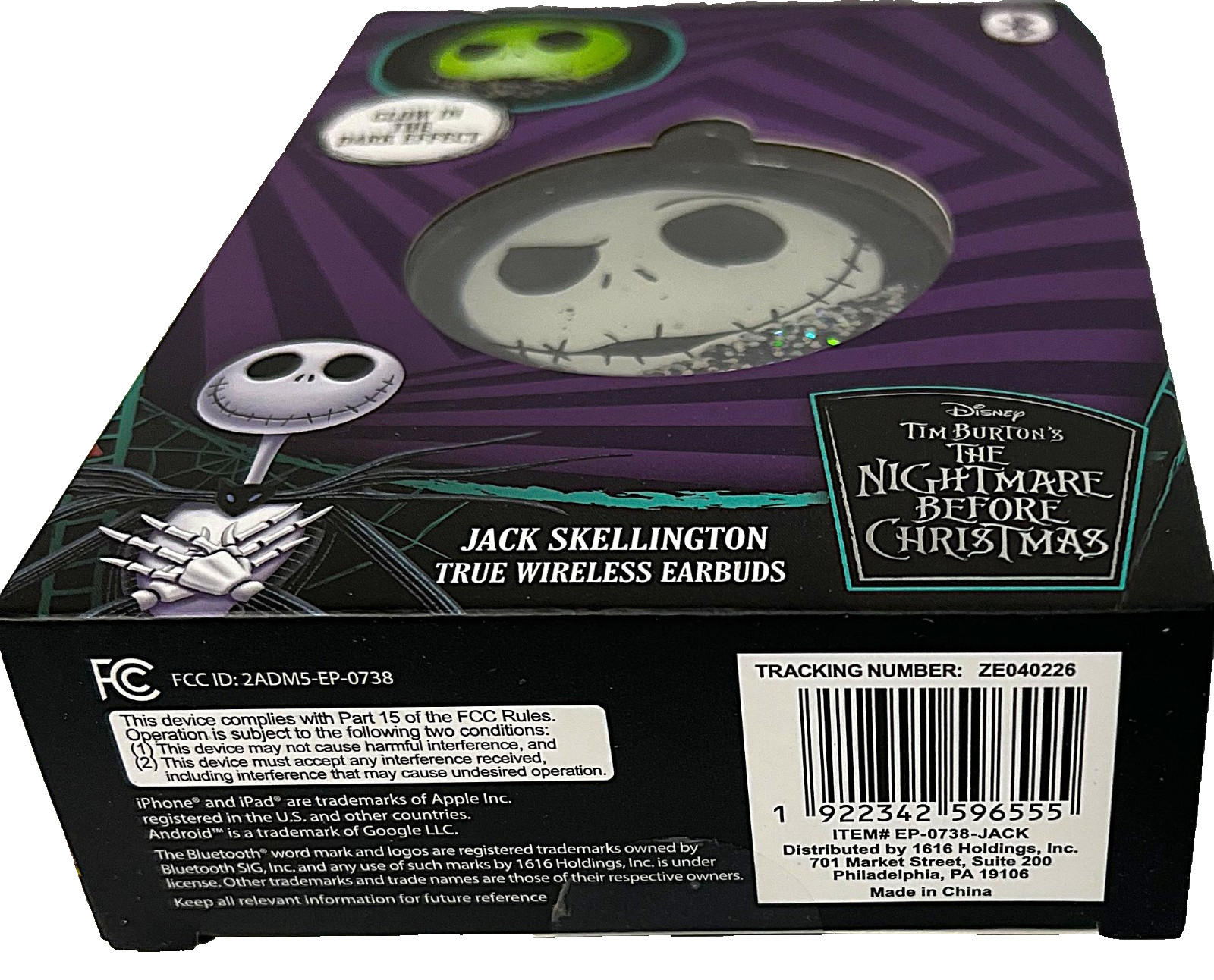 Nightmare Before Christmas Bluetooth True Wireless Earbuds Liquid Glitter Shake