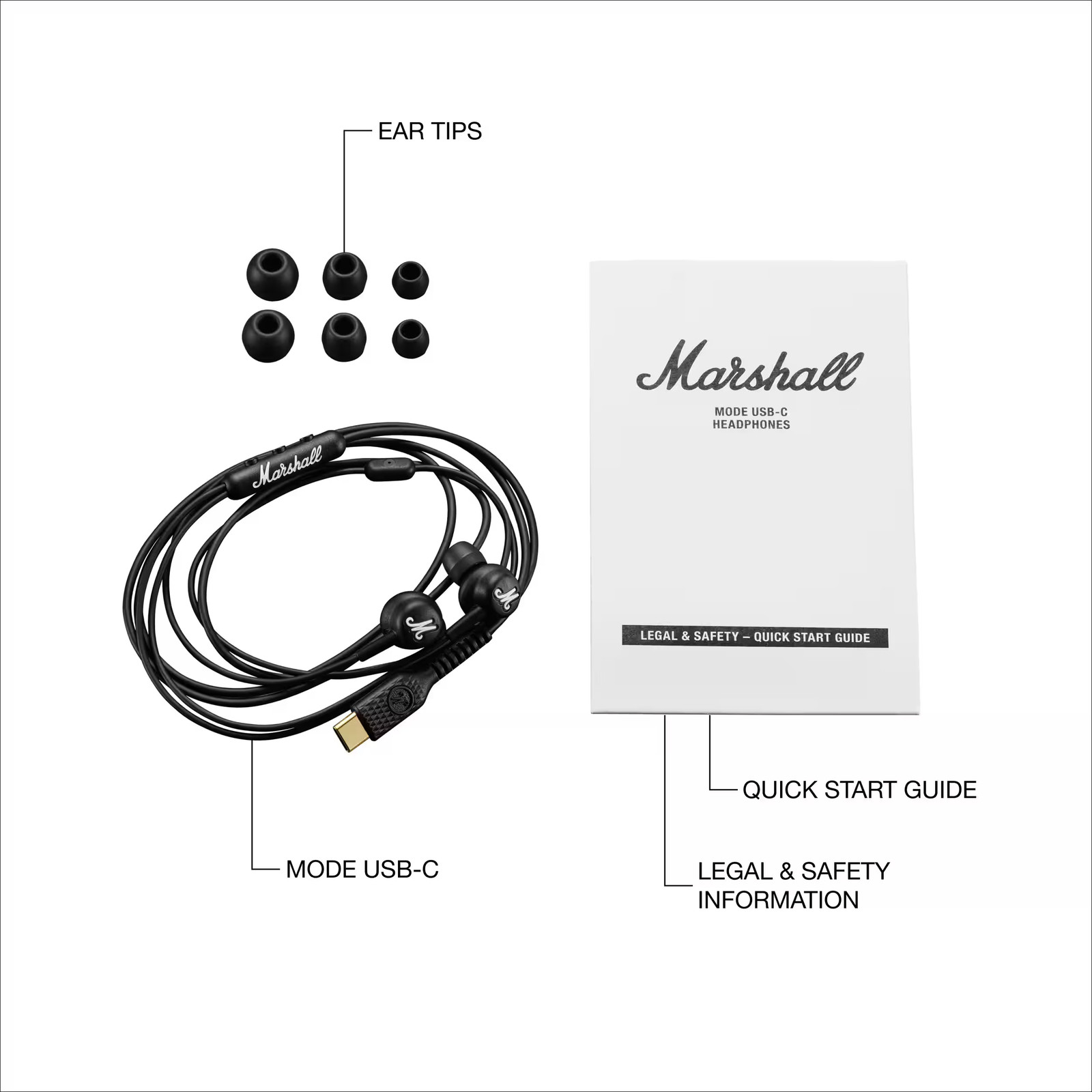 Marshall – Mode USB-C In-ear Wired Earbuds with Built-in Microphone, Customiz…