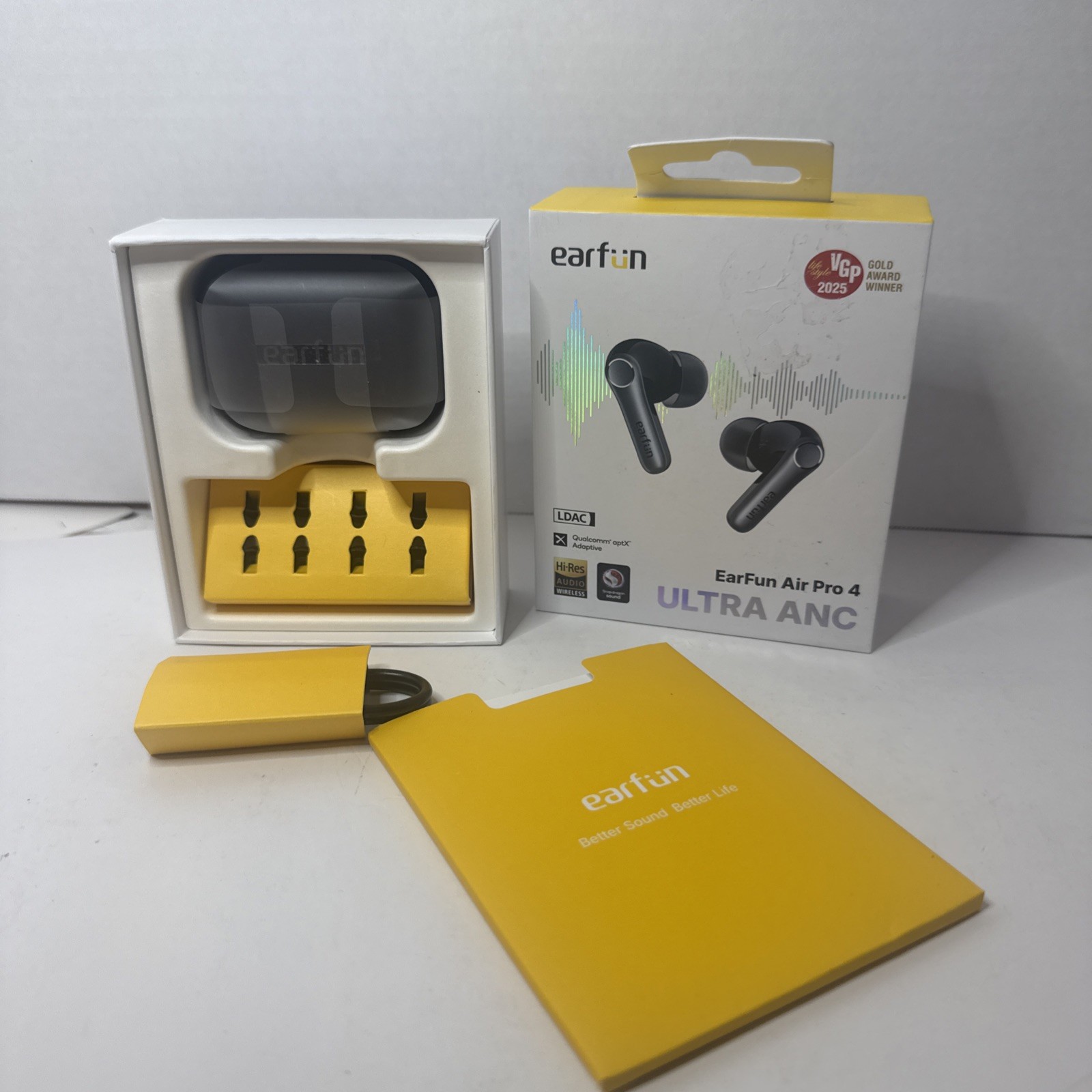 EarFun Air Pro 4 Ultra Active Noise Cancelling Wireless Earbuds W/ Case Black