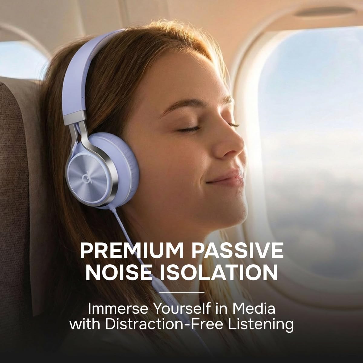 Noise Isolating Headphones – Long Cord & Volume Control