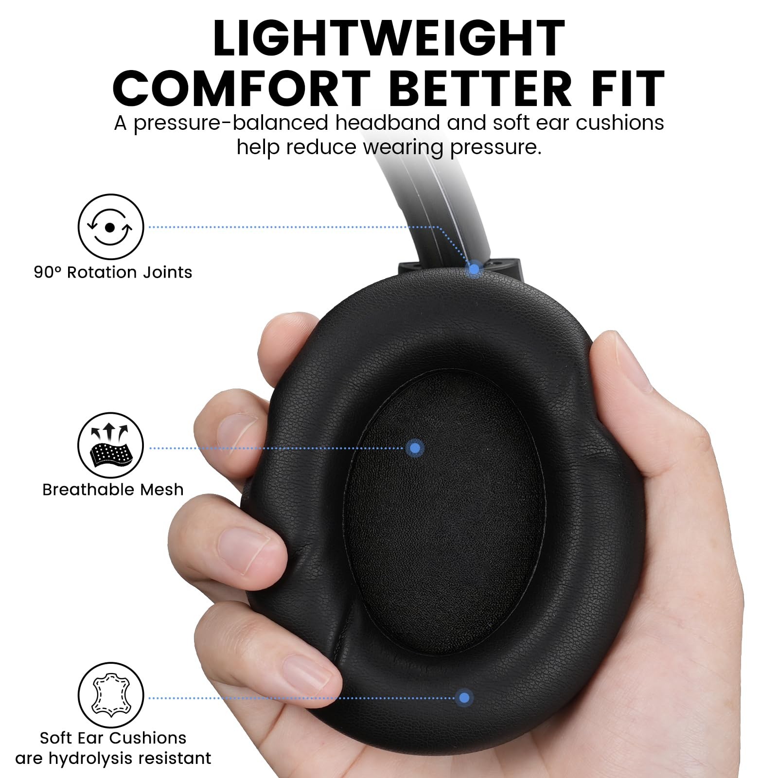 Y8+ Hybrid Active Noise Cancelling Headphones, 100H Playtime, Bluetooth 6.0 O…