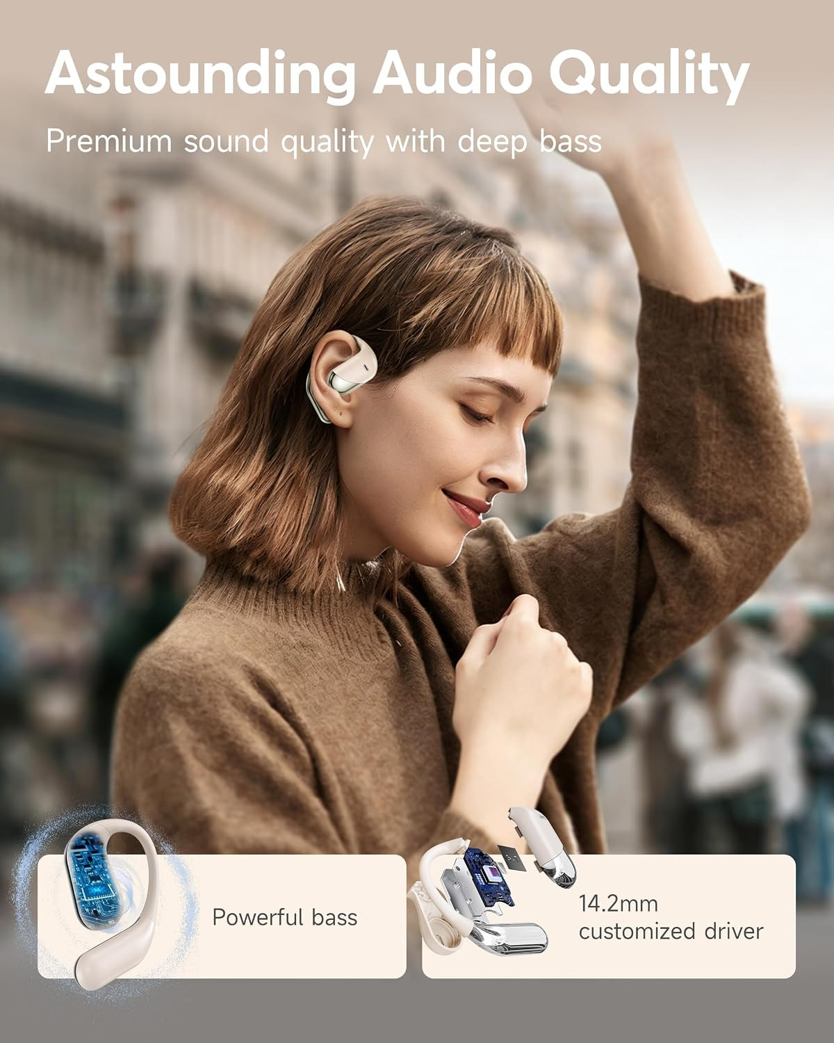 Ultra Open Ear Headphones, over Ear Bluetooth Bone Conduction Earbuds | Bluetoot