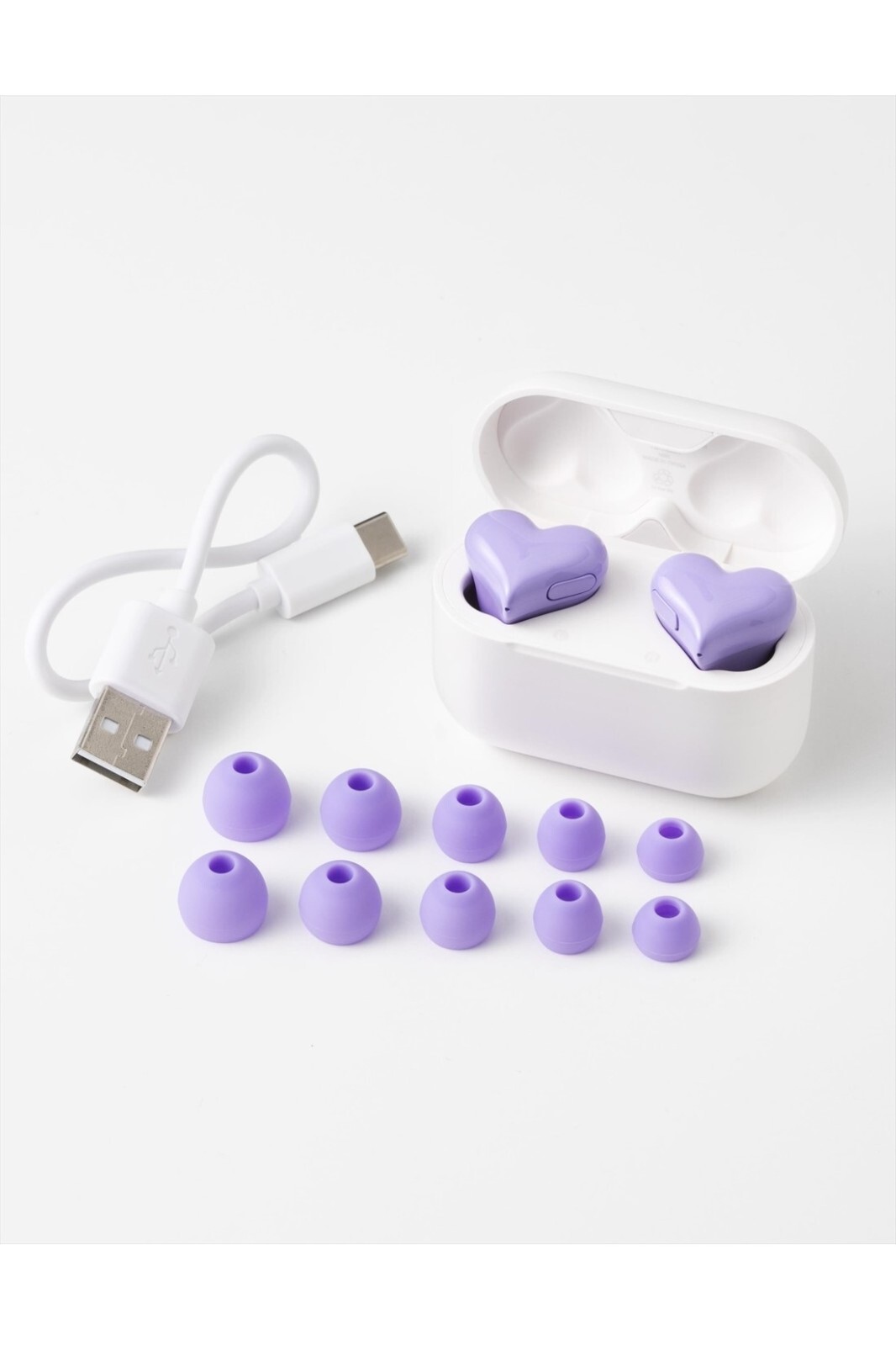 Softbank Selection Heart Buds Wireless Earphones Purple Dynamic 6mm HeartBuds