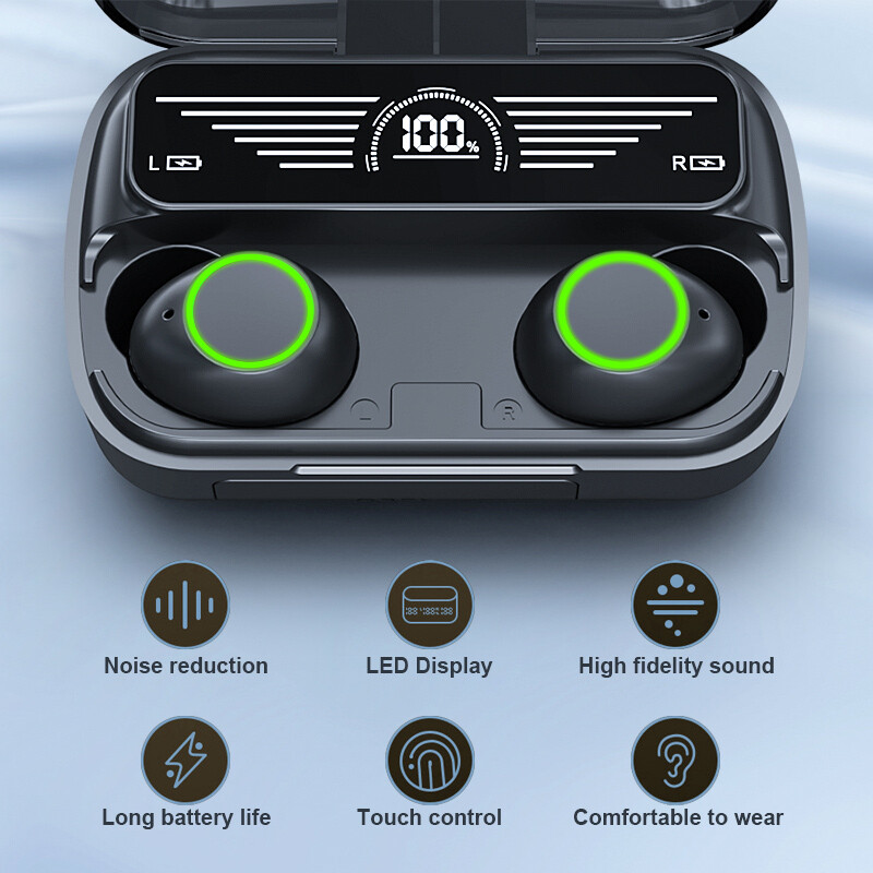 Bluetooth 5.3 Earbuds True Wireless Headphones Super Bass Waterproof Headset