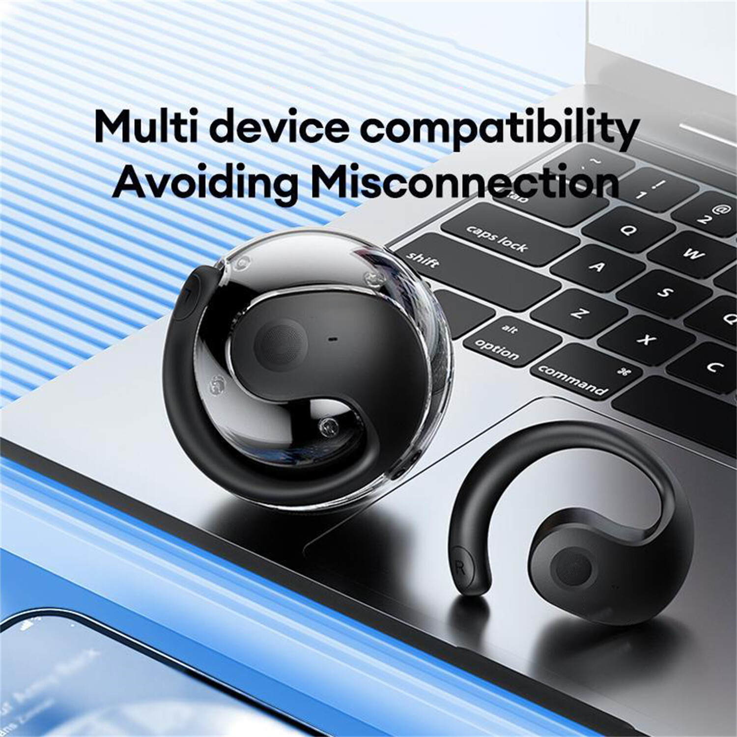 OWS Bluetooth 5.4 Open Earphones Sport Wireless Headphones Ball Ear Hook Headset