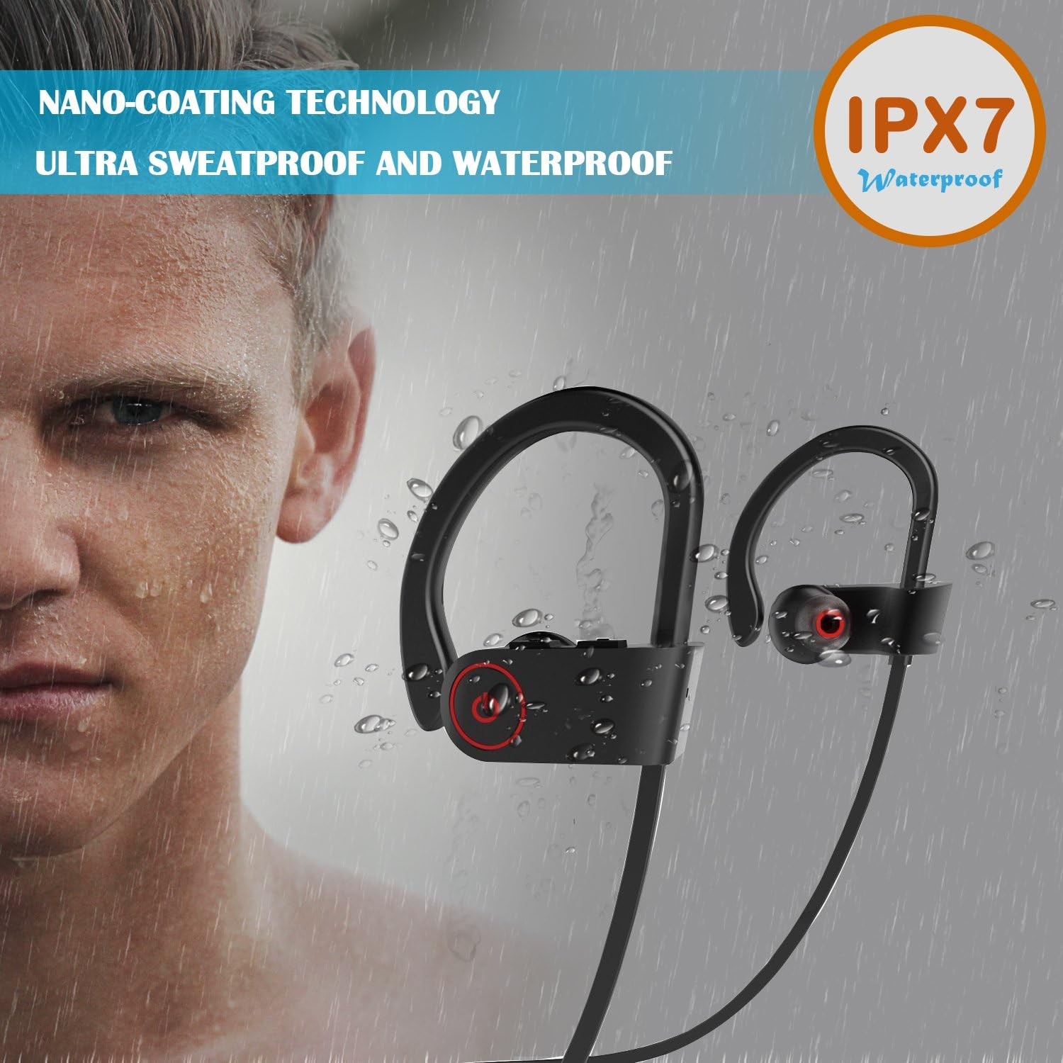 Waterproof Bluetooth 5.0 Earbuds Stereo Sport Wireless Headphones in Ear Headset