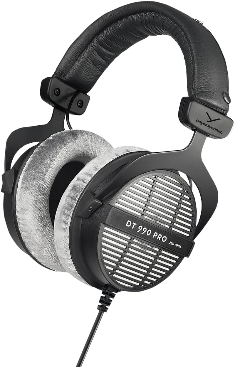DT 990 PRO, 250 Ohm, Open Back, over Ear, Wired Headphones, 3M Coiled Cable, Bla