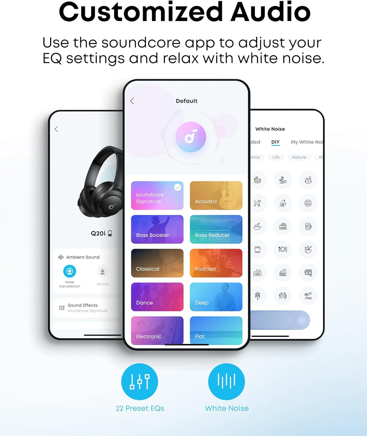 Soundcore by Anker Q20i Hybrid Active Noise Cancelling Headphones, Wireless Over