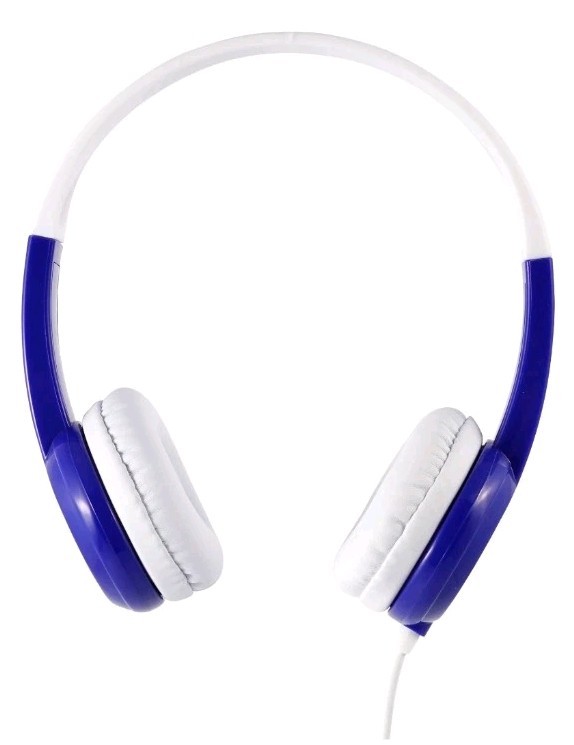BuddyPhones DiscoverFun Wired Kids Headphones – Blue, Safe Audio, 3.5mm – NEW