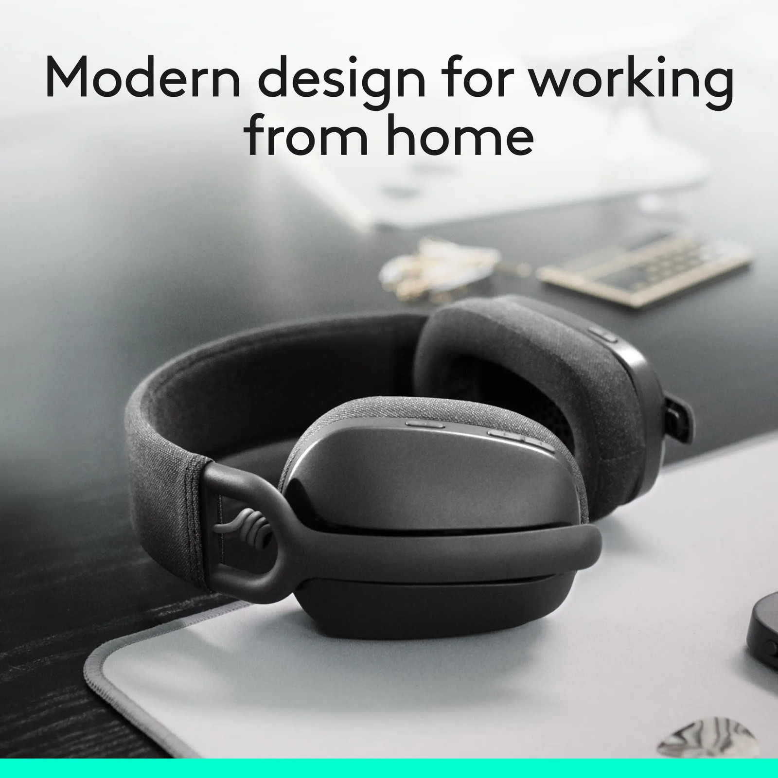 Logitech Zone Vibe 100 Wireless Over Ear Headphones Noise Canceling Mic Graphite
