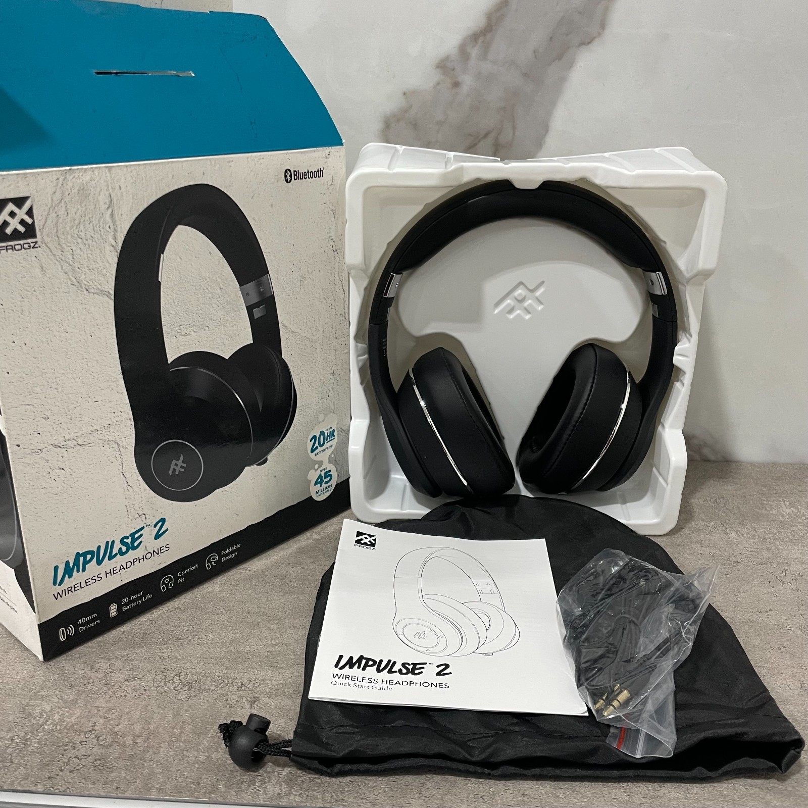 iFrogz – Impulse 2 Over Ear Bluetooth Headphones – Black