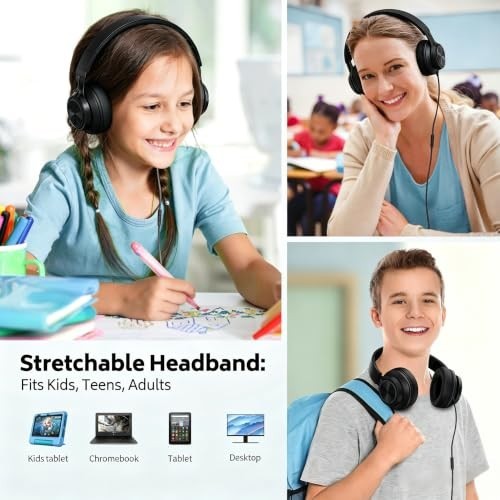 10-Pack Wired Classroom Headphones 3.5mm Jack