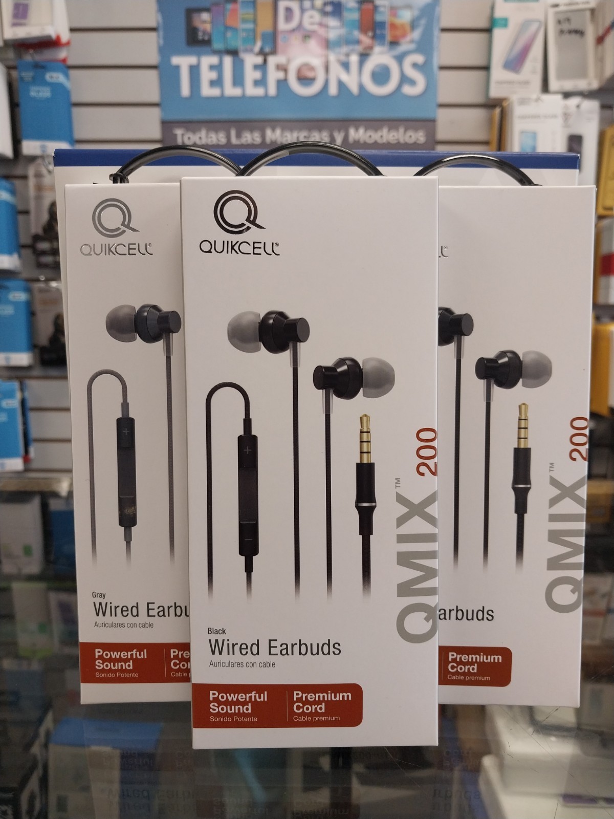 Quikcell QMIX200 Gray Wired Earbuds Brand New Aux