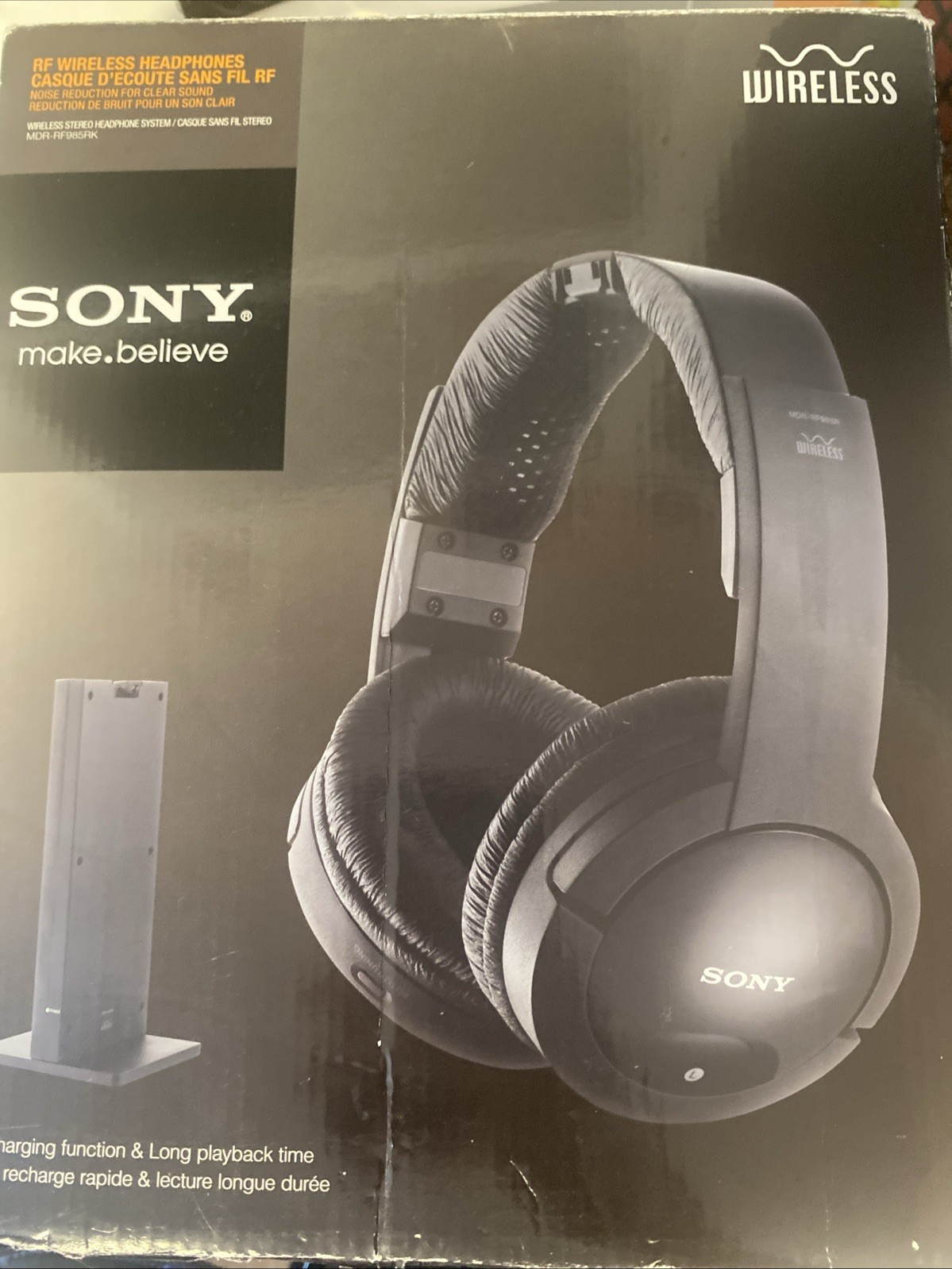 Sony MDRRF985RK Wireless RF Headphones, Black MDR-RF985RK