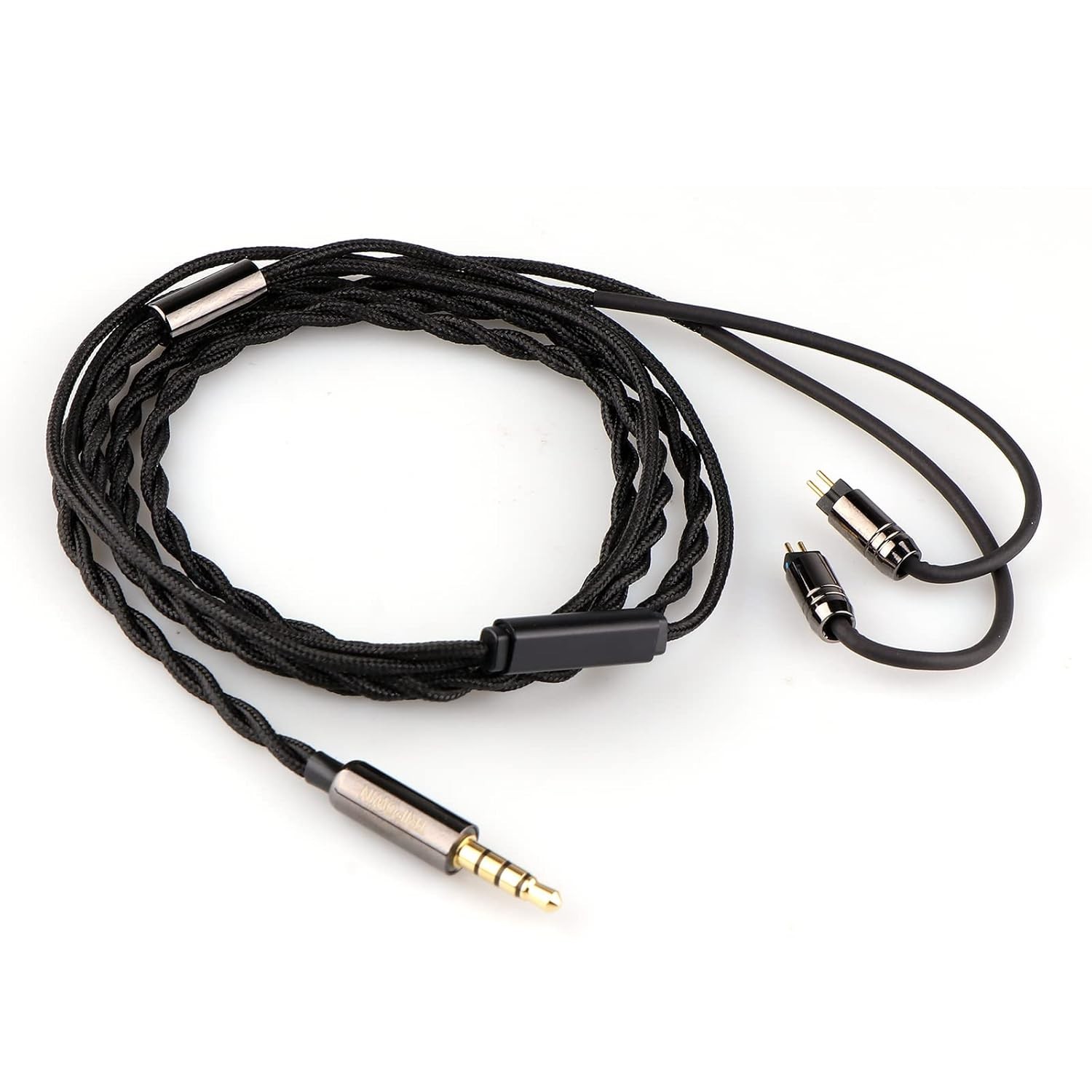 Durable Braided IEM Cable – 4N OFC, Cotton Yarn, 2pin 3.5mm with Microphone