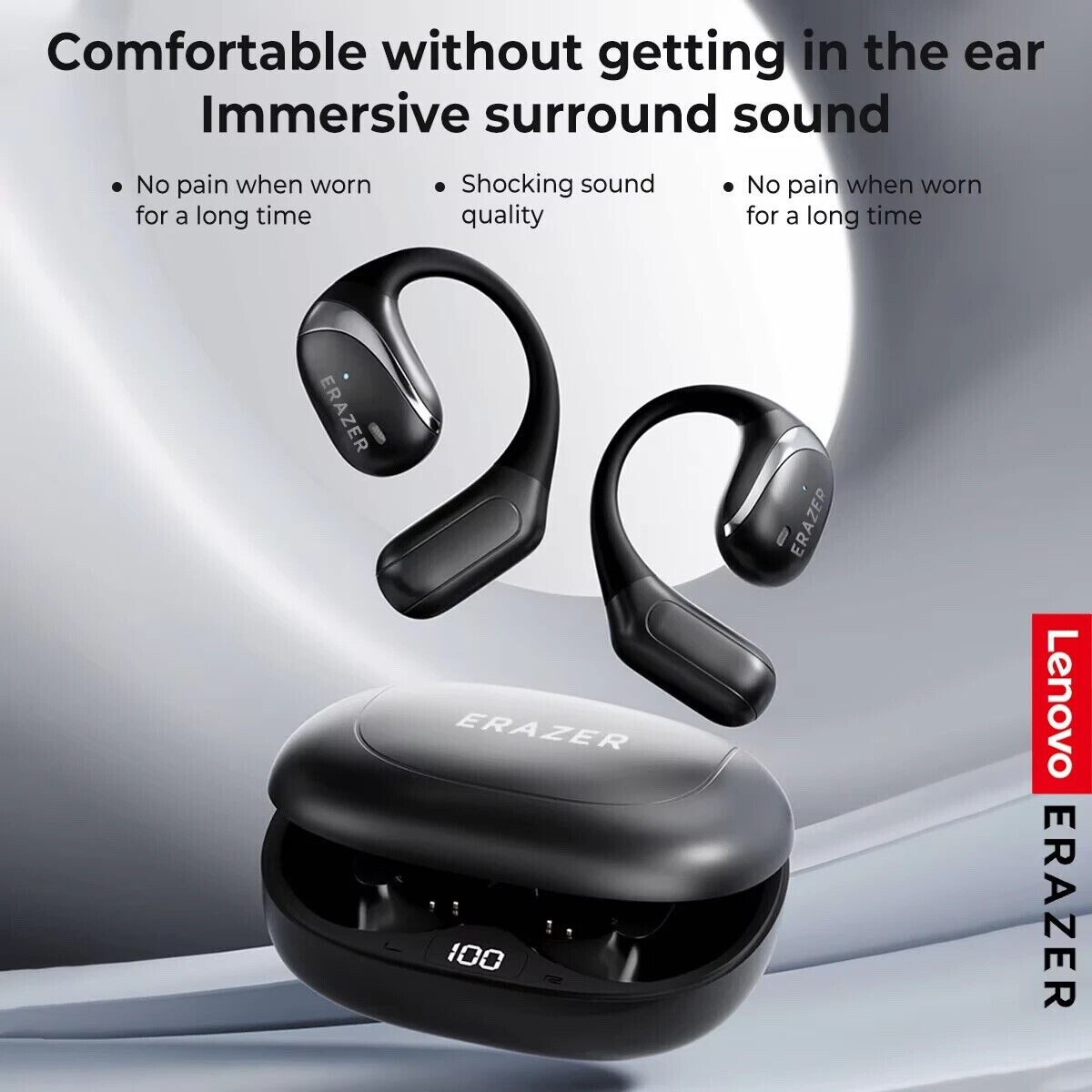 New Earbuds Lenovo Erazer X9 Wireless With Noise Canceling Bluetooth (White)